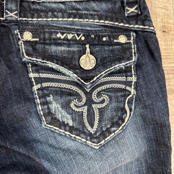 Rock Revival Stephanie Easy Crop - Sz 27 - Buckle - Bling Pockets - Picture 3 of 11